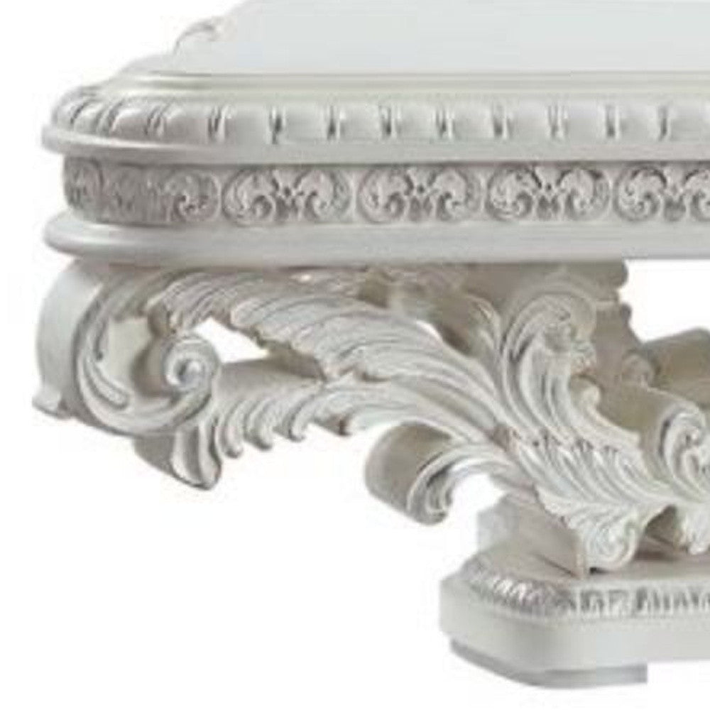 55" White Resin Coffee Table - GreatEagleInc