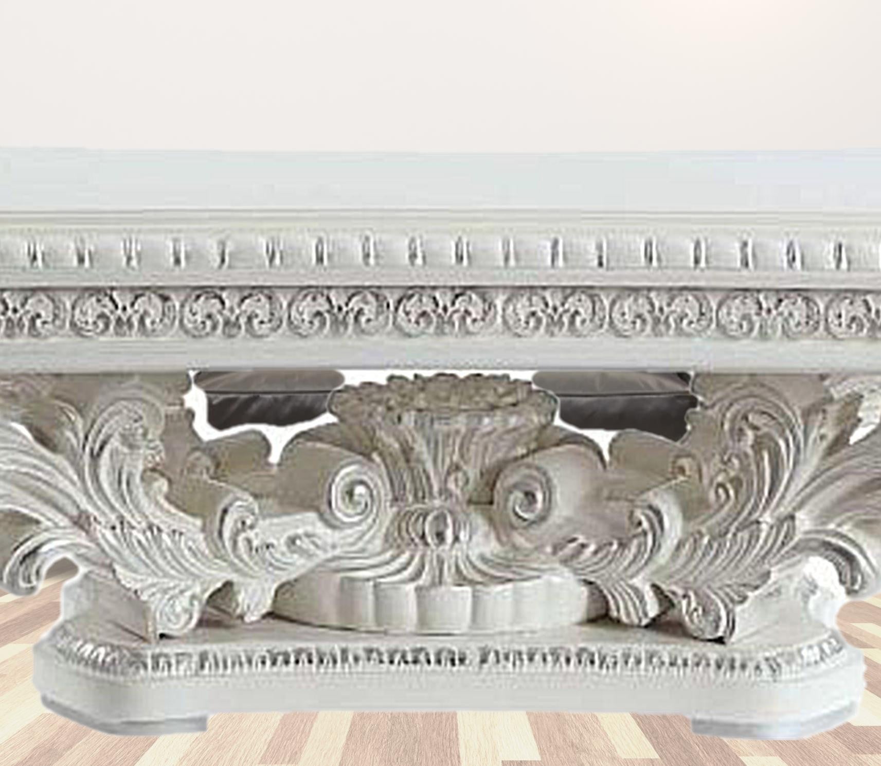 55" White Resin Coffee Table - GreatEagleInc