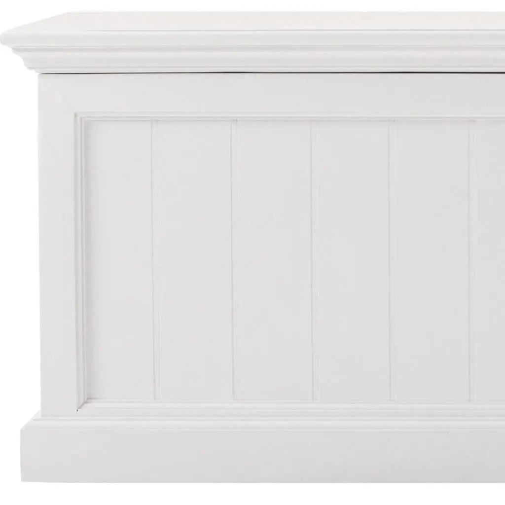 55" White Solid Wood Chest Homeroots Bed & Bath