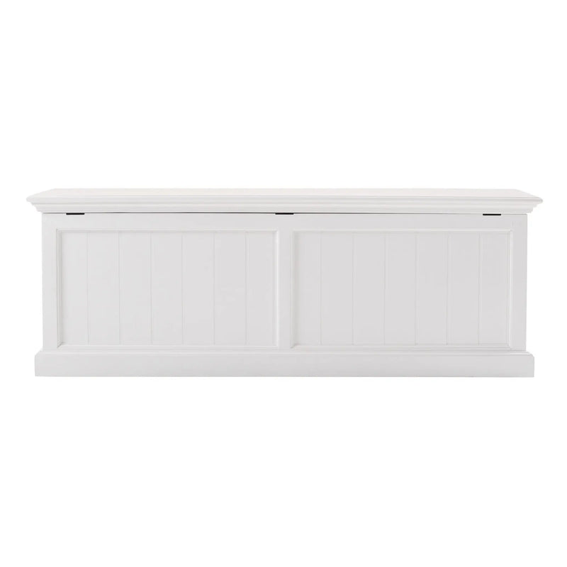 55" White Solid Wood Chest Homeroots Bed & Bath