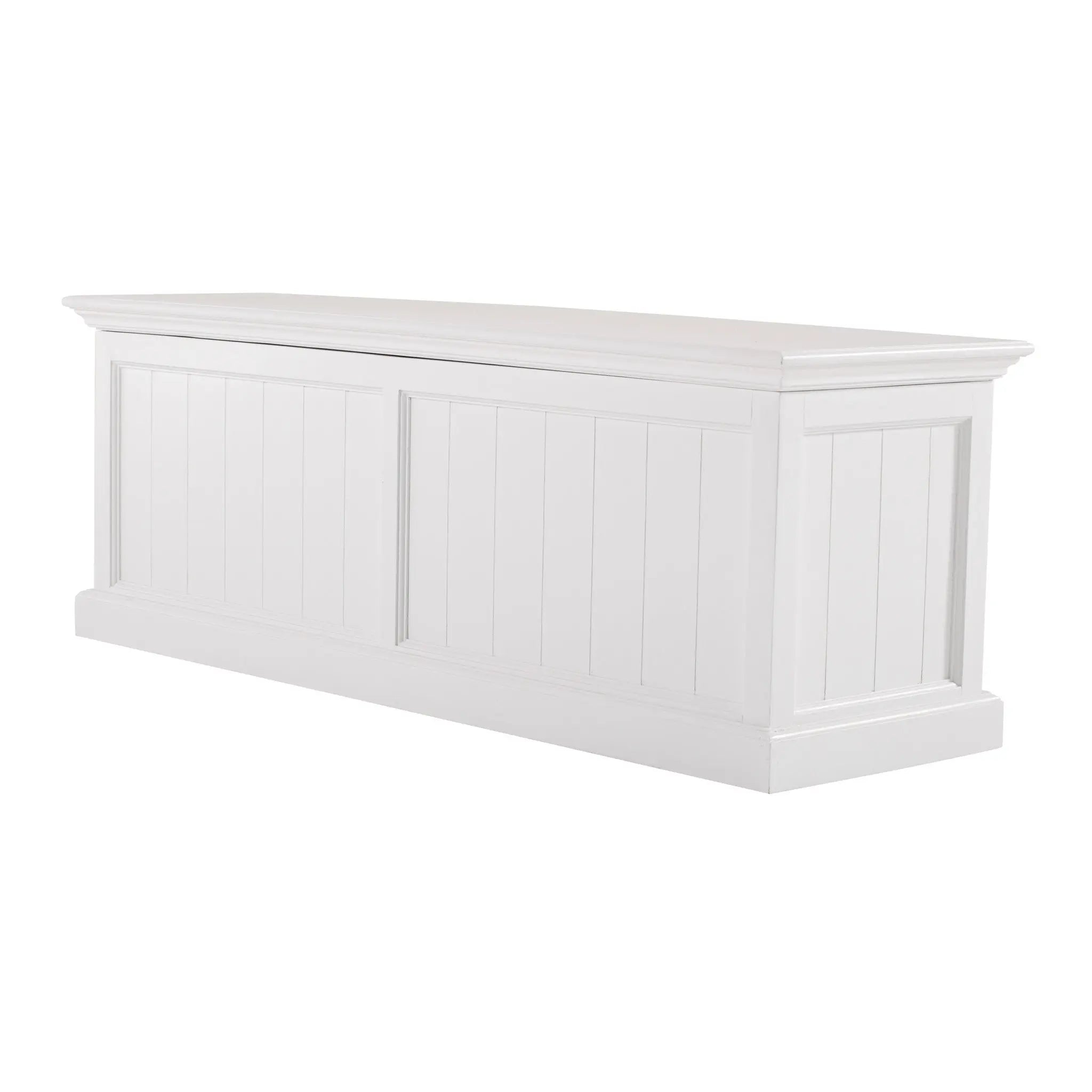 55" White Solid Wood Chest Homeroots Bed & Bath