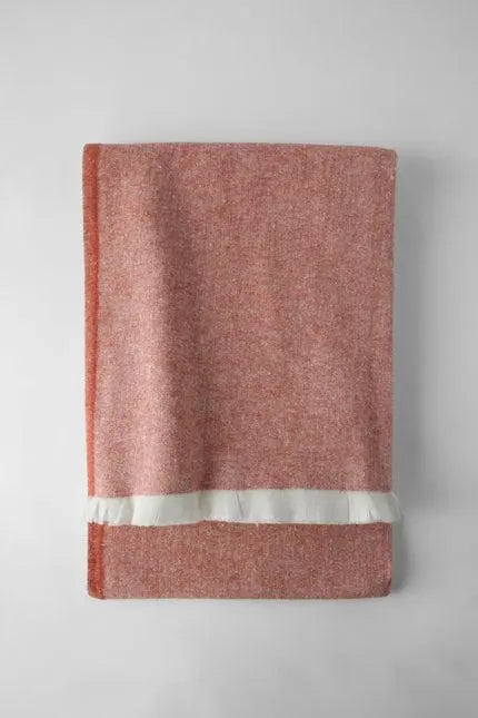 55" X 70" Brick Red Cotton Blend Throw Blanket with Fringe Homeroots Home Decor