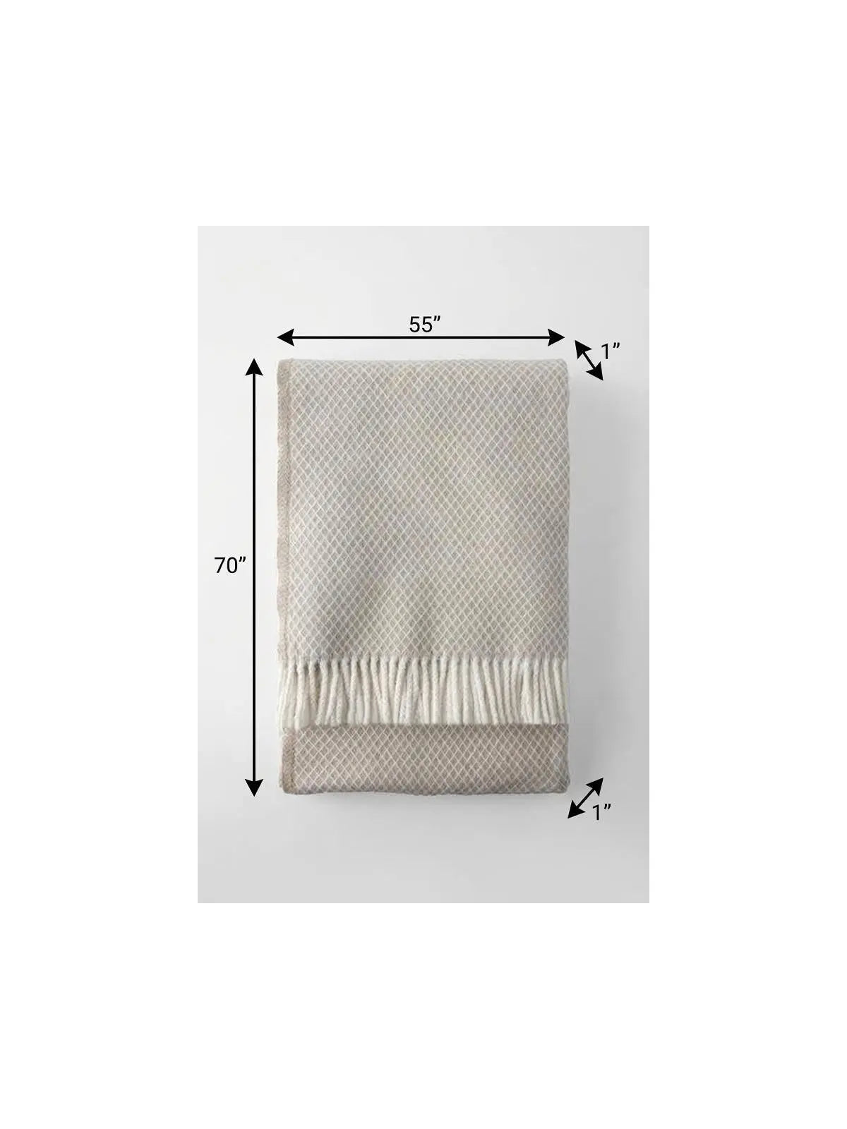 55" X 70" Cinnamon And White Cotton Blend Plush Throw Blanket with Fringe Homeroots Home Decor