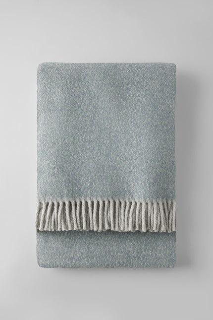 55" X 70" Slate Blue Cotton Blend Plush Throw Blanket with Fringe Homeroots Home Decor