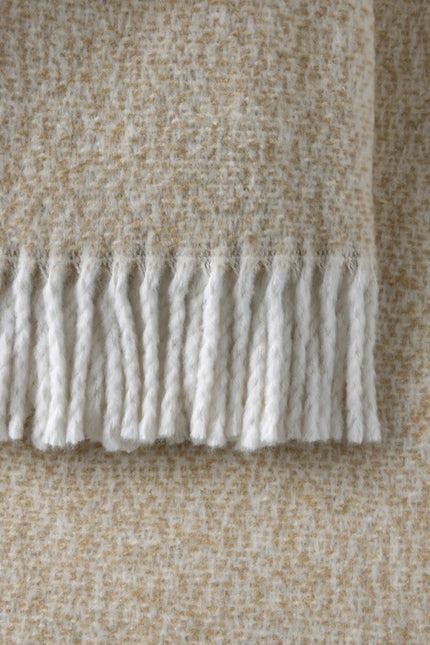 55" X 70" Stone Cotton Blend Plush Throw Blanket with Fringe Homeroots Home Decor