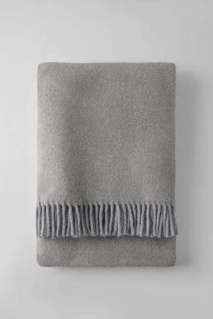 55" X 70" Taupe Cotton Blend Plush Throw Blanket with Fringe Homeroots Home Decor