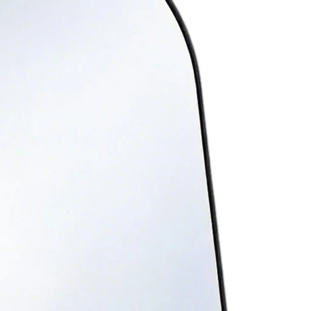 56" Black Aluminum Arch Freestanding And Wall Mounted Framed Full Length Mirror Homeroots Bed & Bath