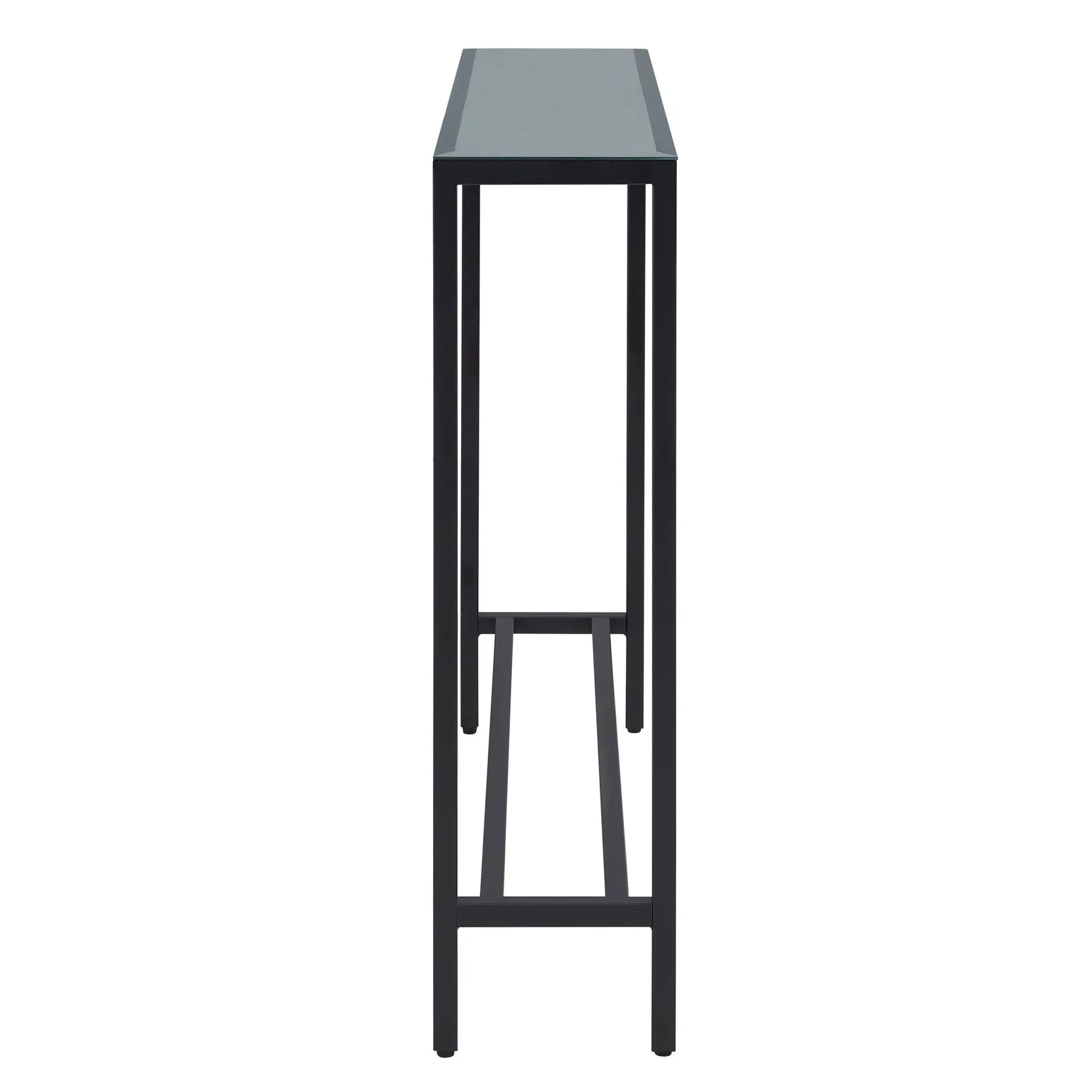 56" Black Mirrored Glass Console Table Homeroots Living Room