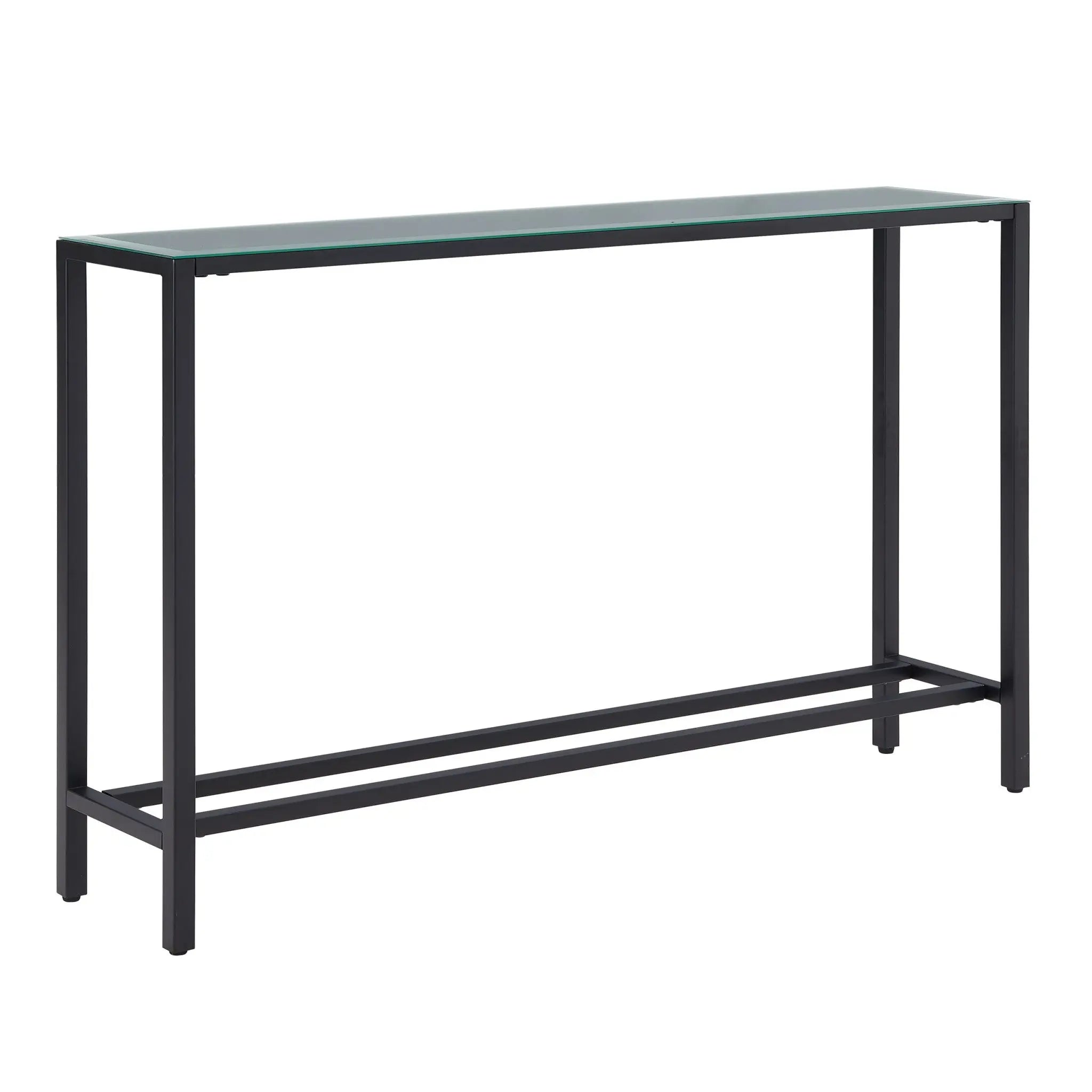 56" Black Mirrored Glass Console Table Homeroots Living Room