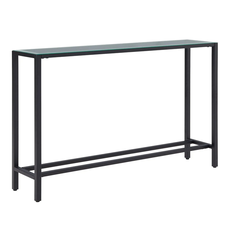 56" Black Mirrored Glass Console Table Homeroots Living Room
