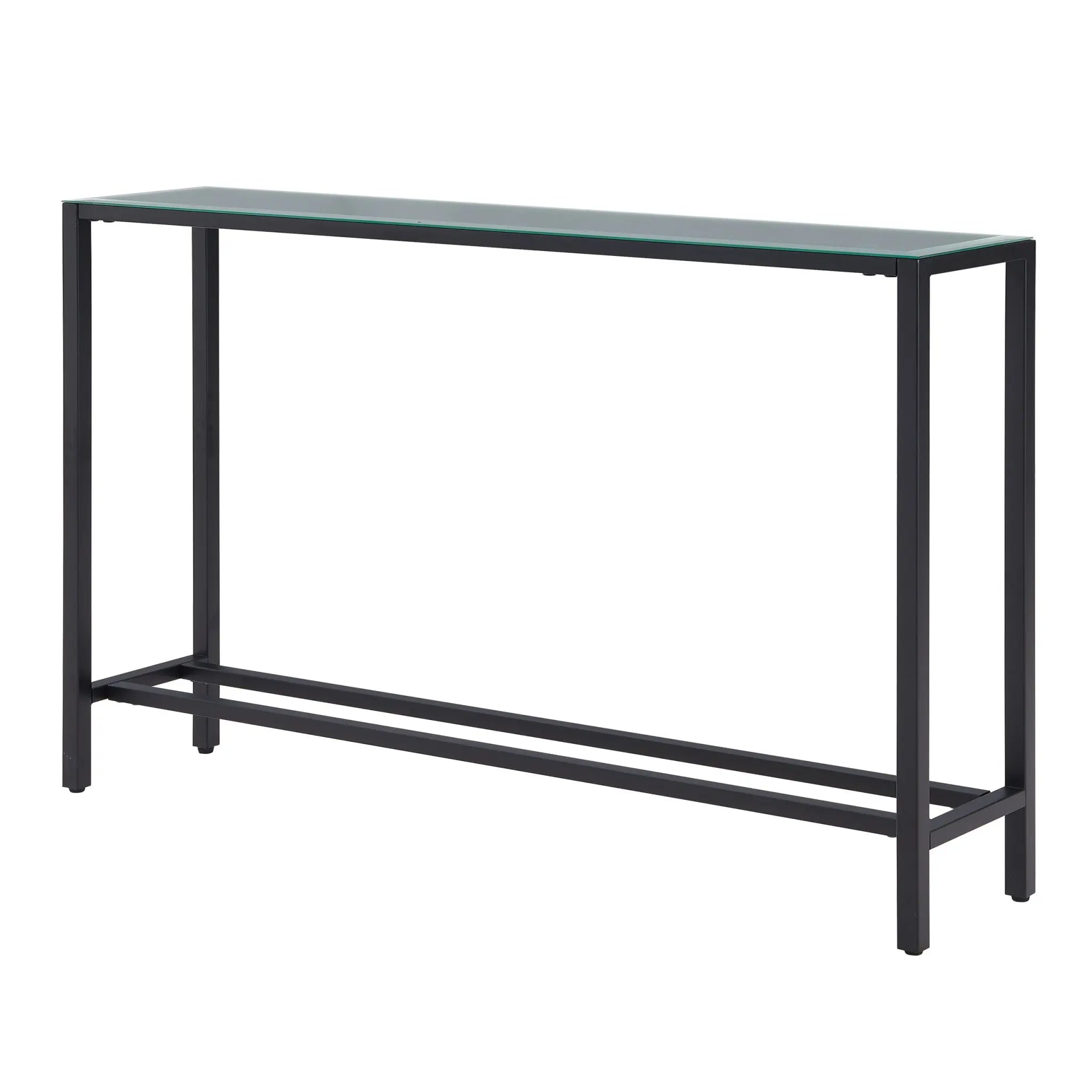 56" Black Mirrored Glass Console Table Homeroots Living Room