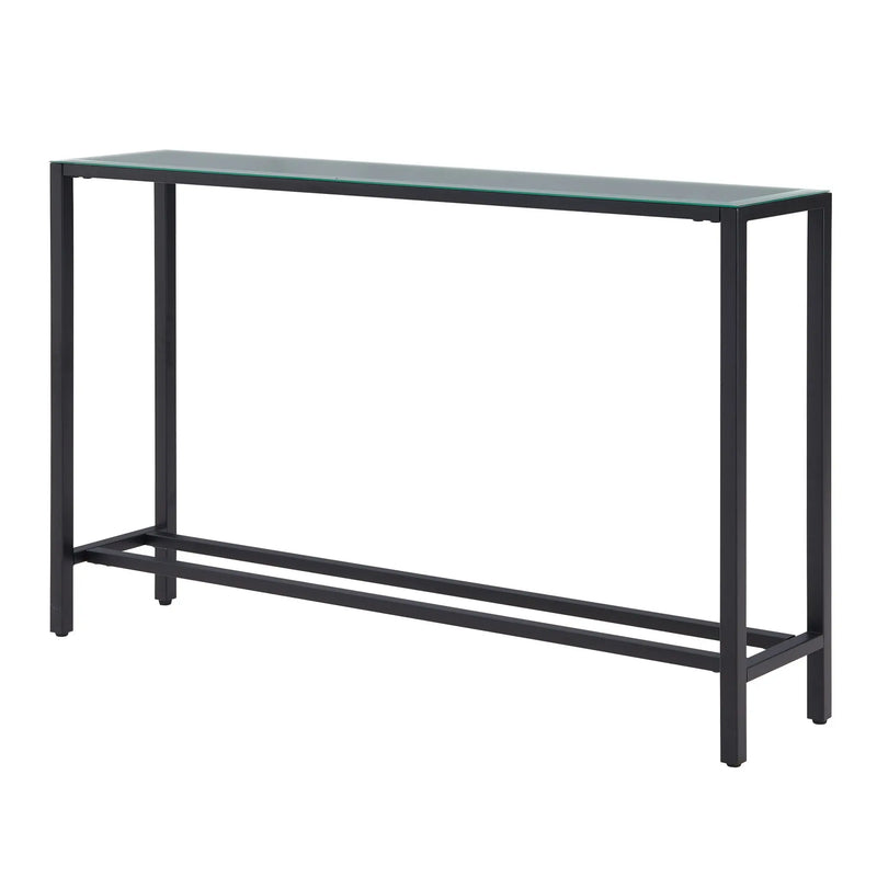56" Black Mirrored Glass Console Table Homeroots Living Room