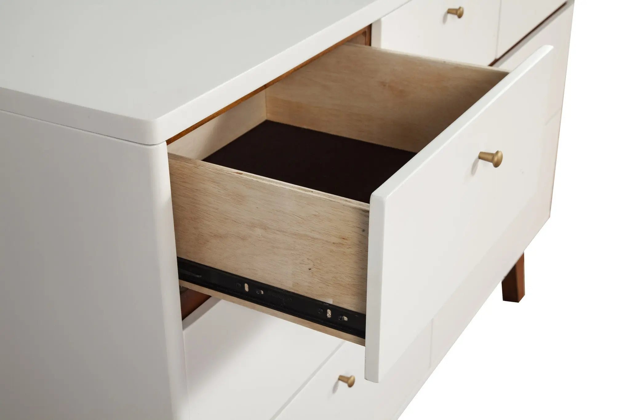 56" Brown and White Solid Wood Seven Drawer Double Dresser - GreatEagleInc
