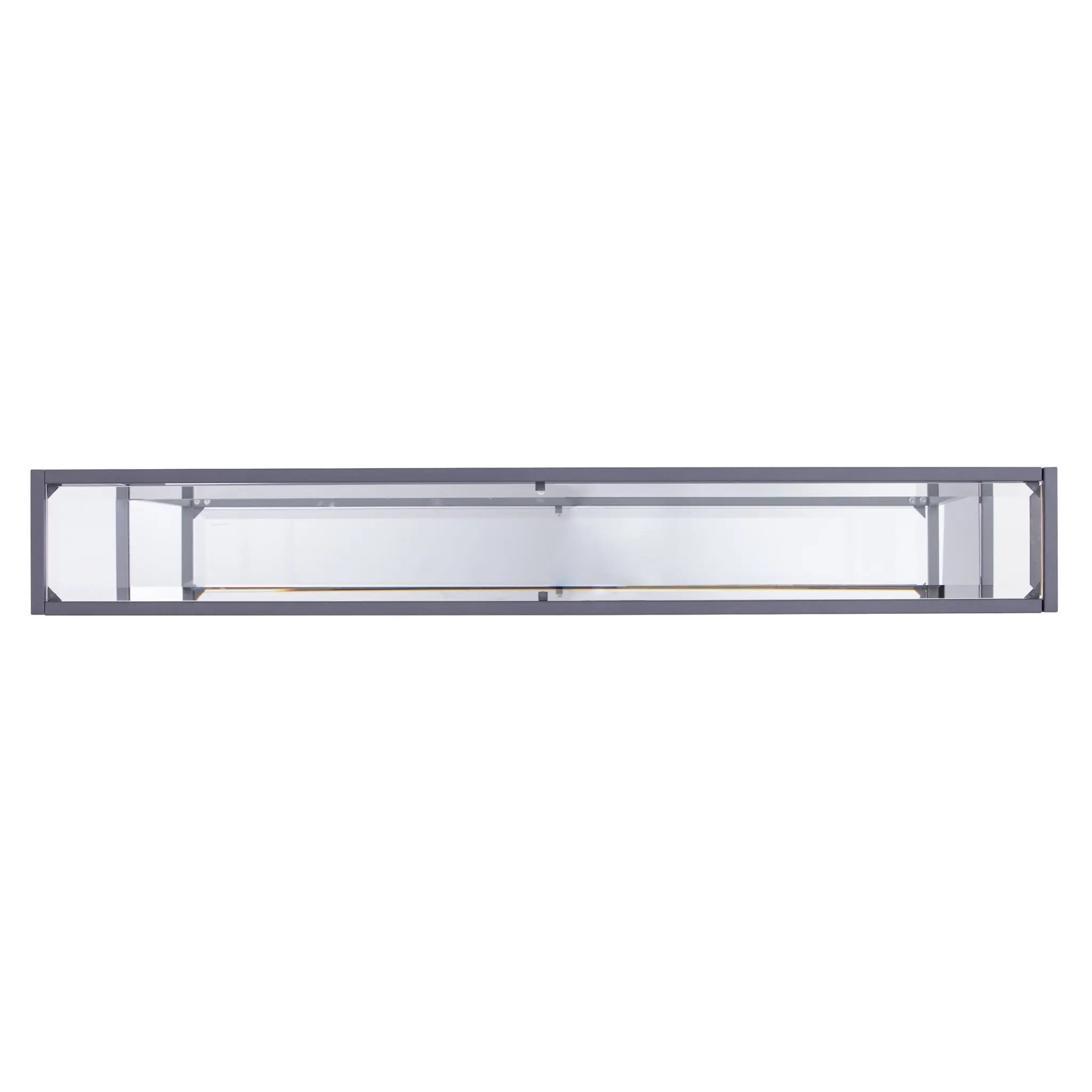 56" Clear and Silver Glass Mirrored Floor Shelf Console Table With Storage Homeroots Living Room