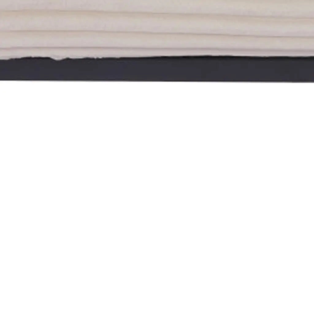 56" Cream and Black Fabric and Steel Upholstered Bench Homeroots Living Room