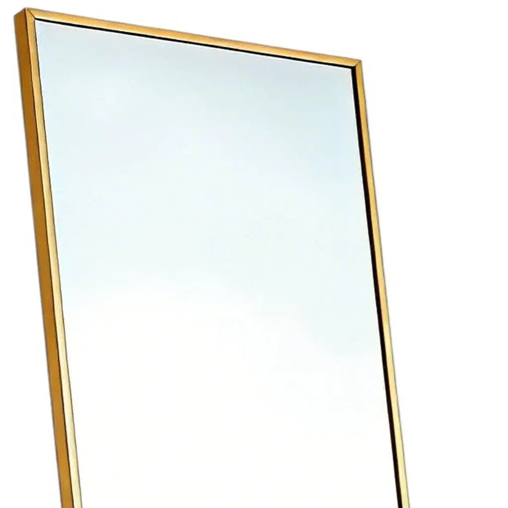 56" Gold Aluminum Freestanding And Wall Mounted Framed Full Length Mirror Homeroots Bed & Bath