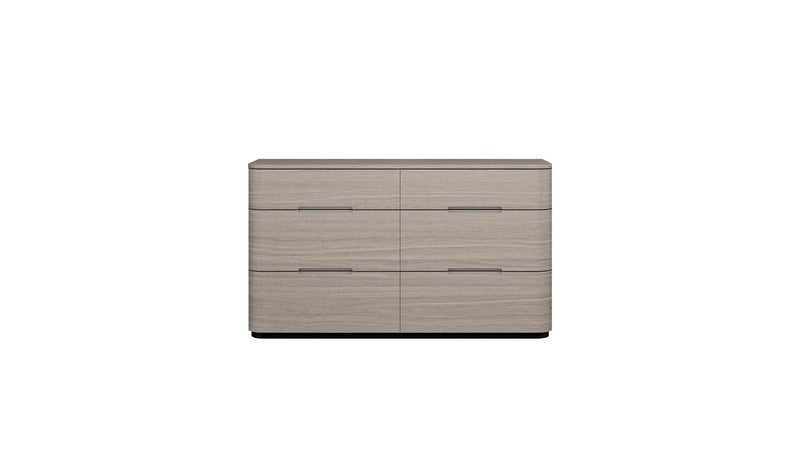 56" Oak Wood Six Drawer Double Dresser Homeroots Bed & Bath