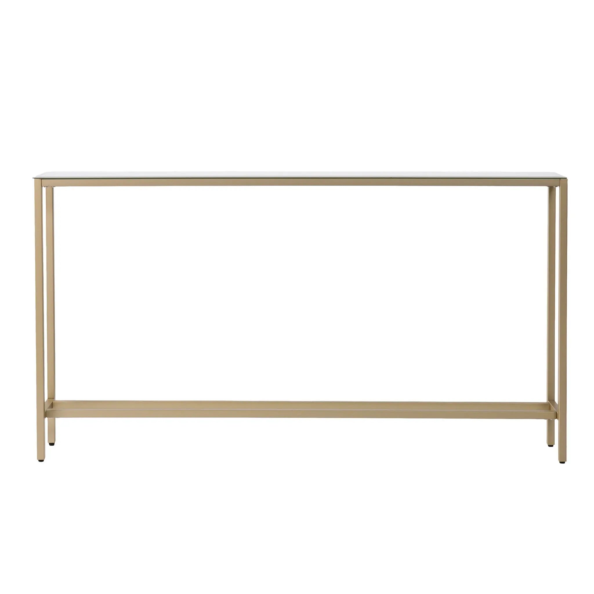56" Silver and Gold Mirrored Glass Console Table Homeroots Living Room