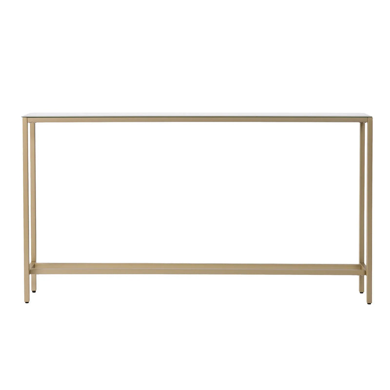 56" Silver and Gold Mirrored Glass Console Table Homeroots Living Room