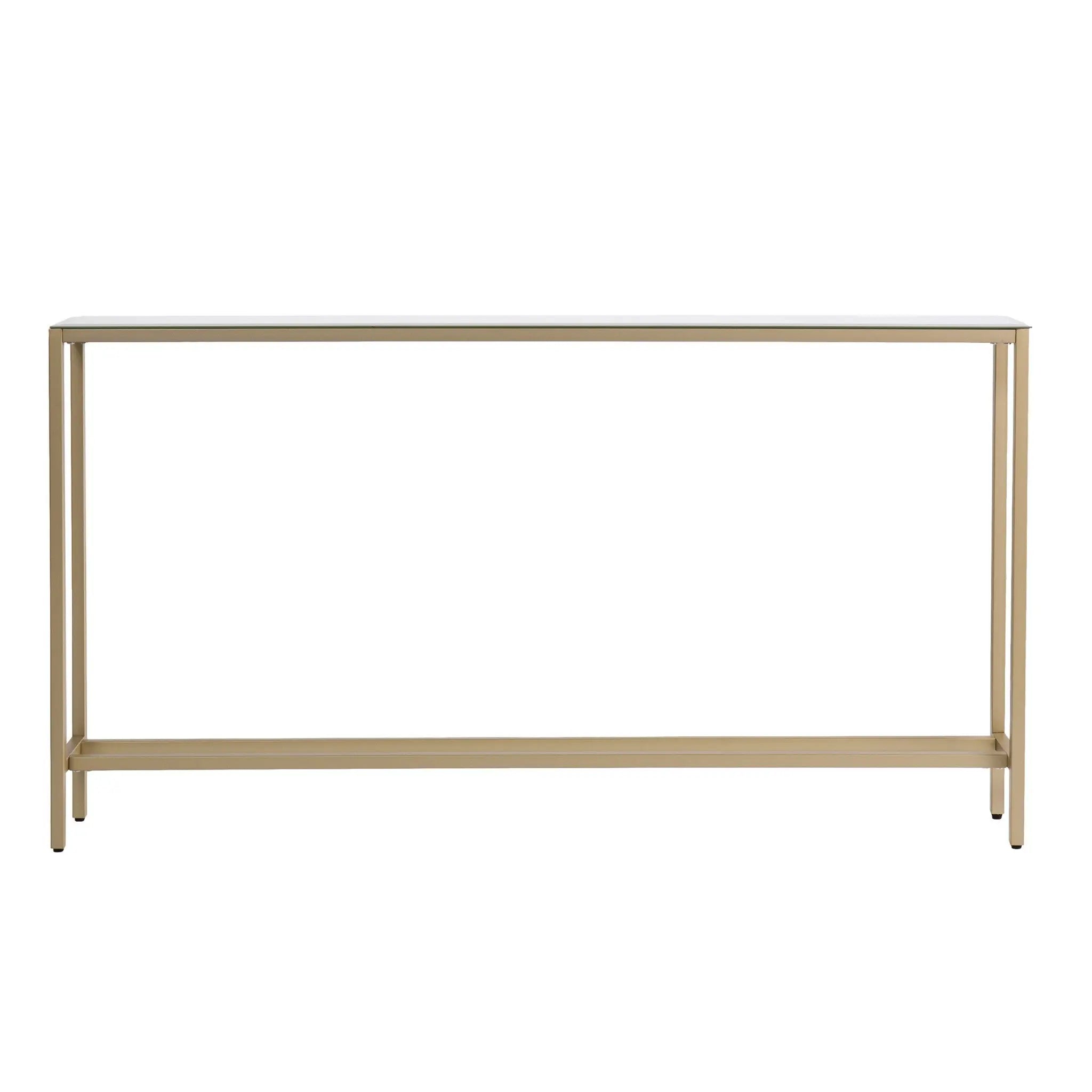56" Silver and Gold Mirrored Glass Console Table Homeroots Living Room