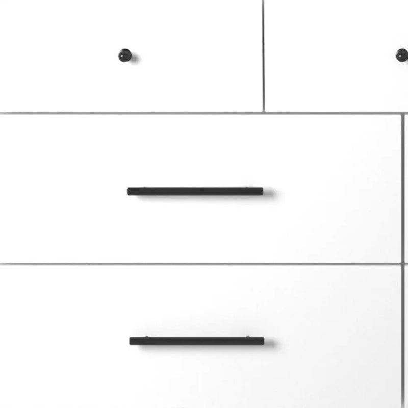 56" White Solid Wood Seven Drawer Double Dresser - GreatEagleInc