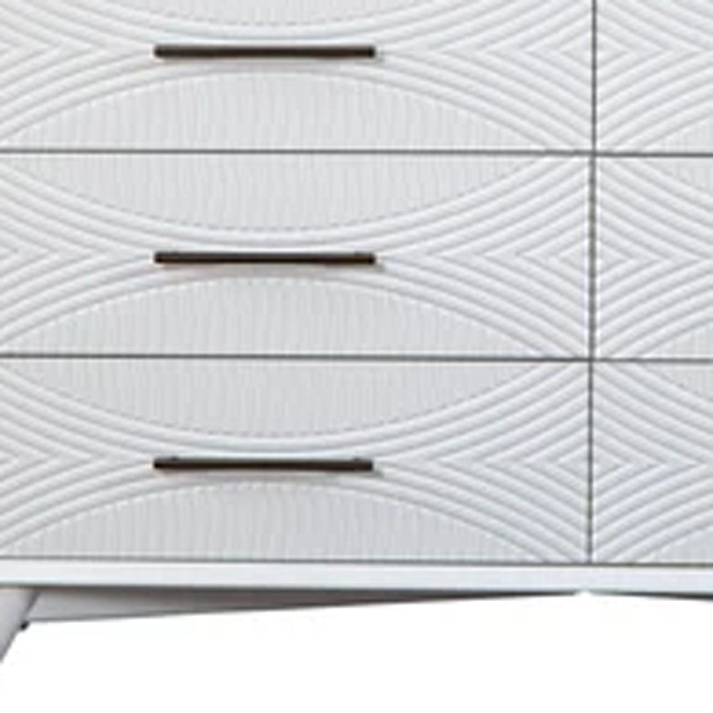 56" White Solid Wood Six Drawer Double Dresser - GreatEagleInc