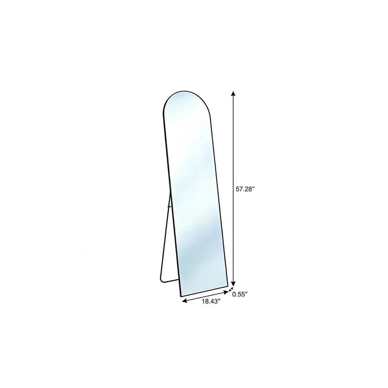 57" Black Aluminum Arch Freestanding And Wall Mounted Framed Full Length Mirror Homeroots Bed & Bath