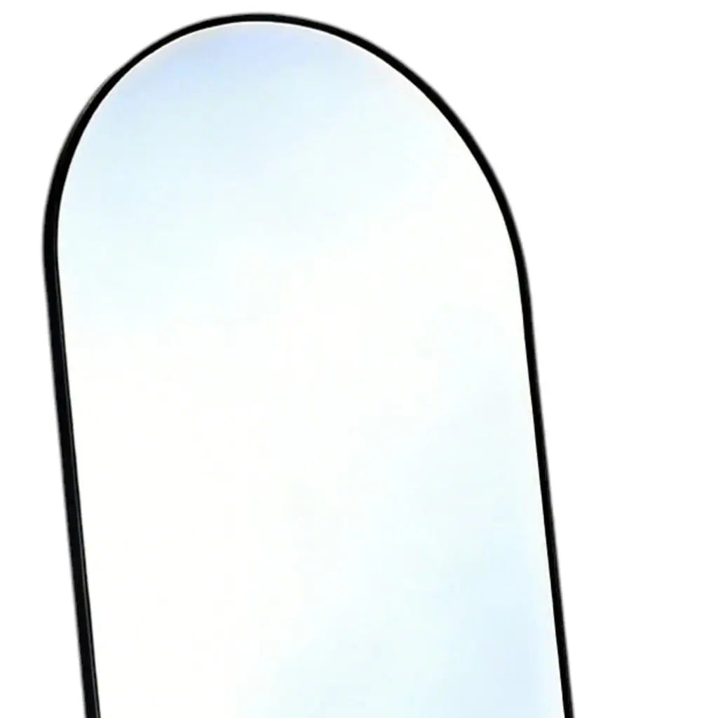 57" Black Aluminum Arch Freestanding And Wall Mounted Framed Full Length Mirror Homeroots Bed & Bath
