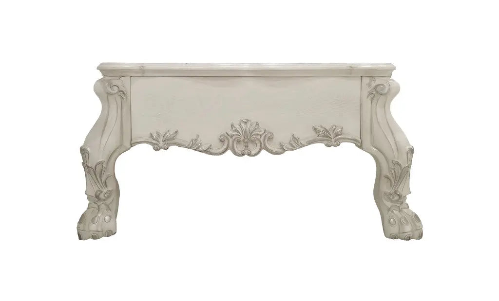 57" Bone Wood Coffee Table With Two Drawers Homeroots Living Room