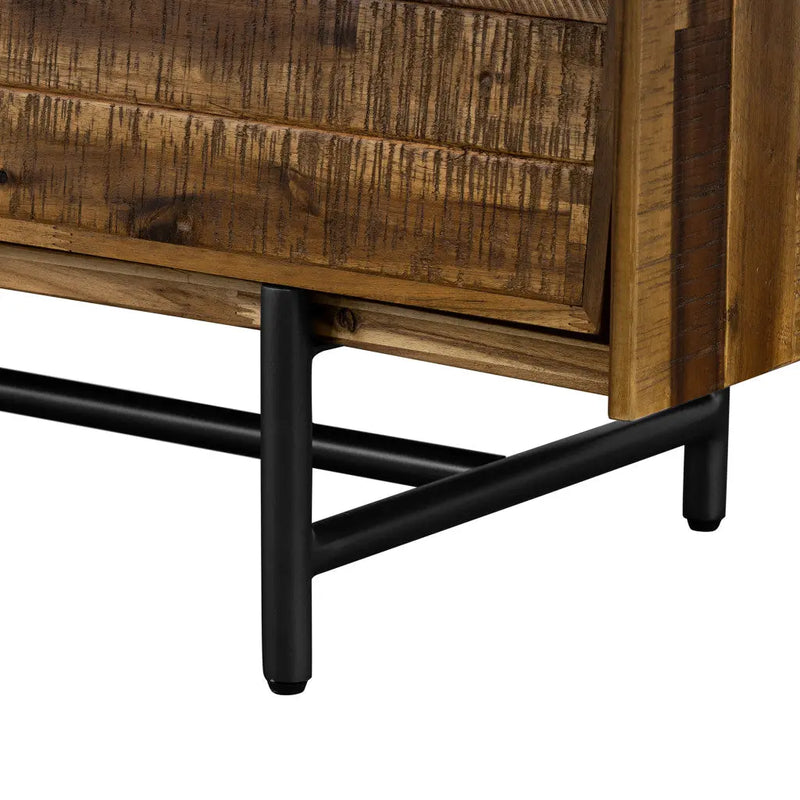 57" Brown and Black Solid Wood Six Drawer Double Dresser - GreatEagleInc