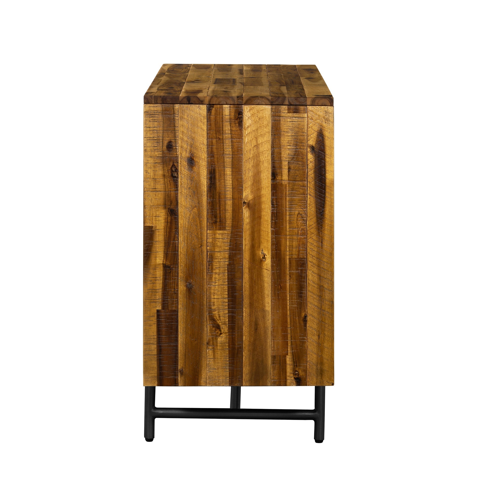 57" Brown and Black Solid Wood Six Drawer Double Dresser - GreatEagleInc