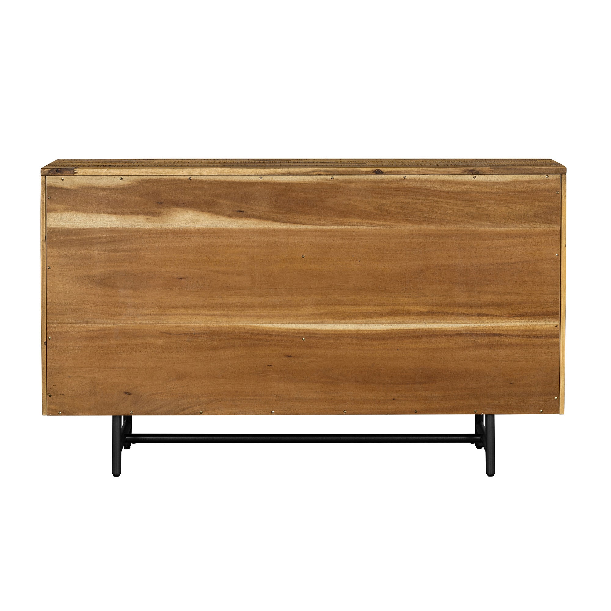 57" Brown and Black Solid Wood Six Drawer Double Dresser - GreatEagleInc