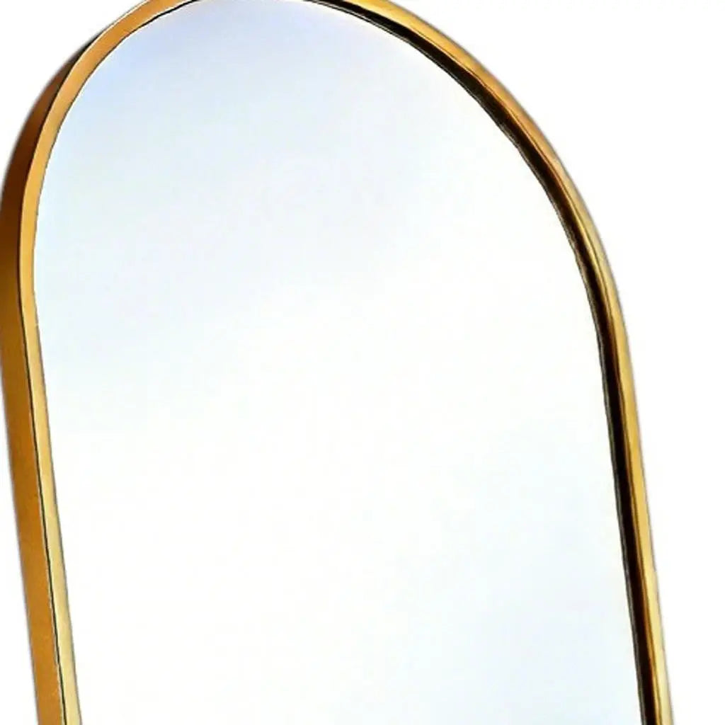 57" Gold Aluminum Arch Freestanding And Wall Mounted Framed Full Length Mirror Homeroots Bed & Bath