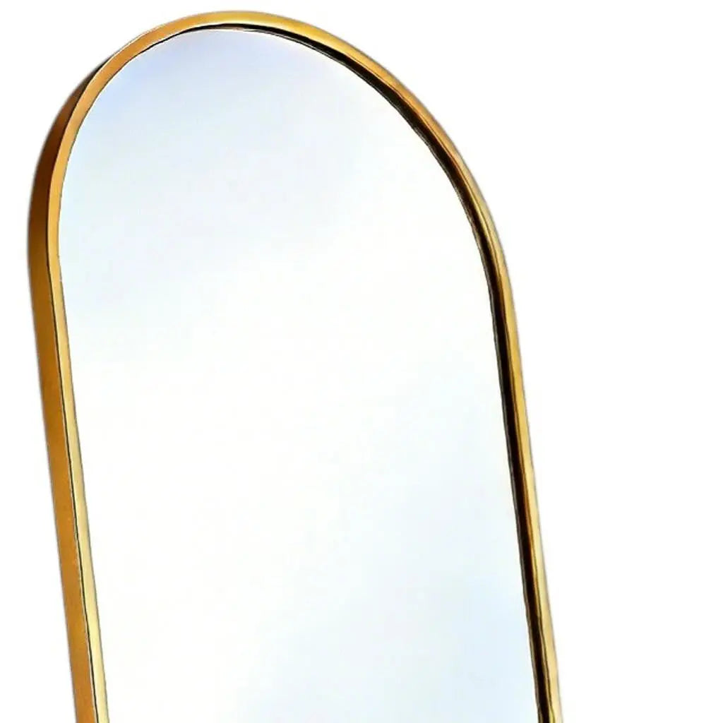 57" Gold Aluminum Arch Freestanding And Wall Mounted Framed Full Length Mirror Homeroots Bed & Bath