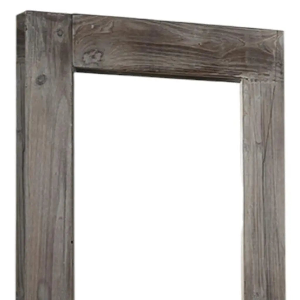 58" Dark Brown Solid Wood Wall Mounted And Freestanding Framed Accent Mirror Homeroots Bed & Bath
