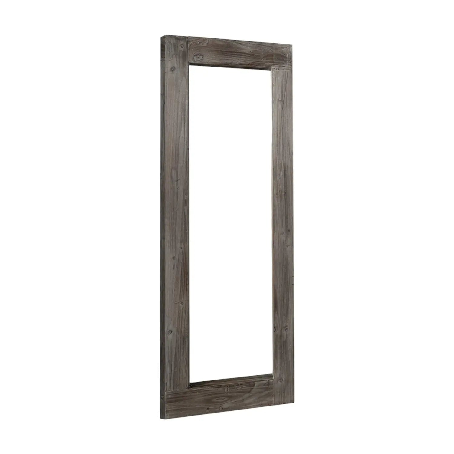 58" Dark Brown Solid Wood Wall Mounted And Freestanding Framed Accent Mirror Homeroots Bed & Bath