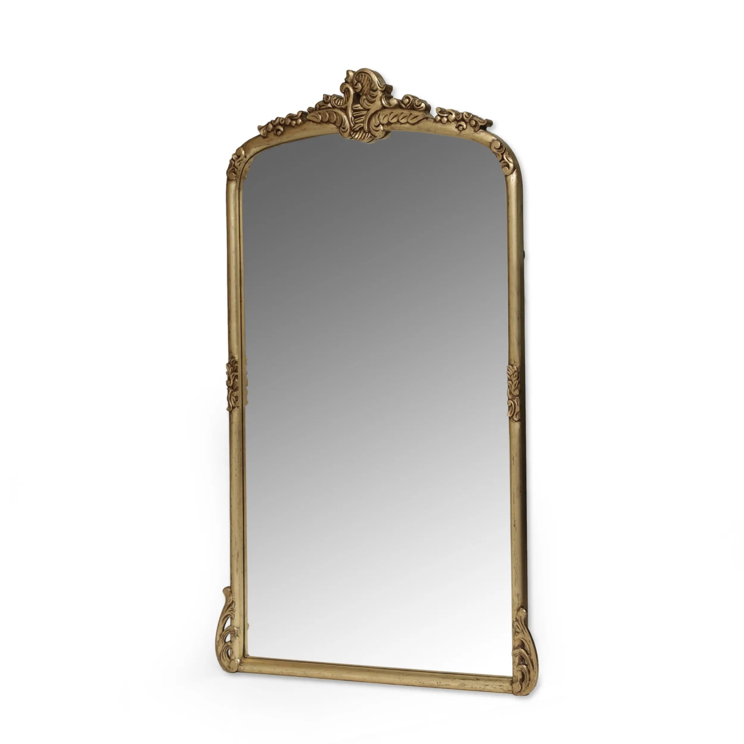 58" Gold Wood Leaning Framed Standing Mirror Homeroots Bed & Bath
