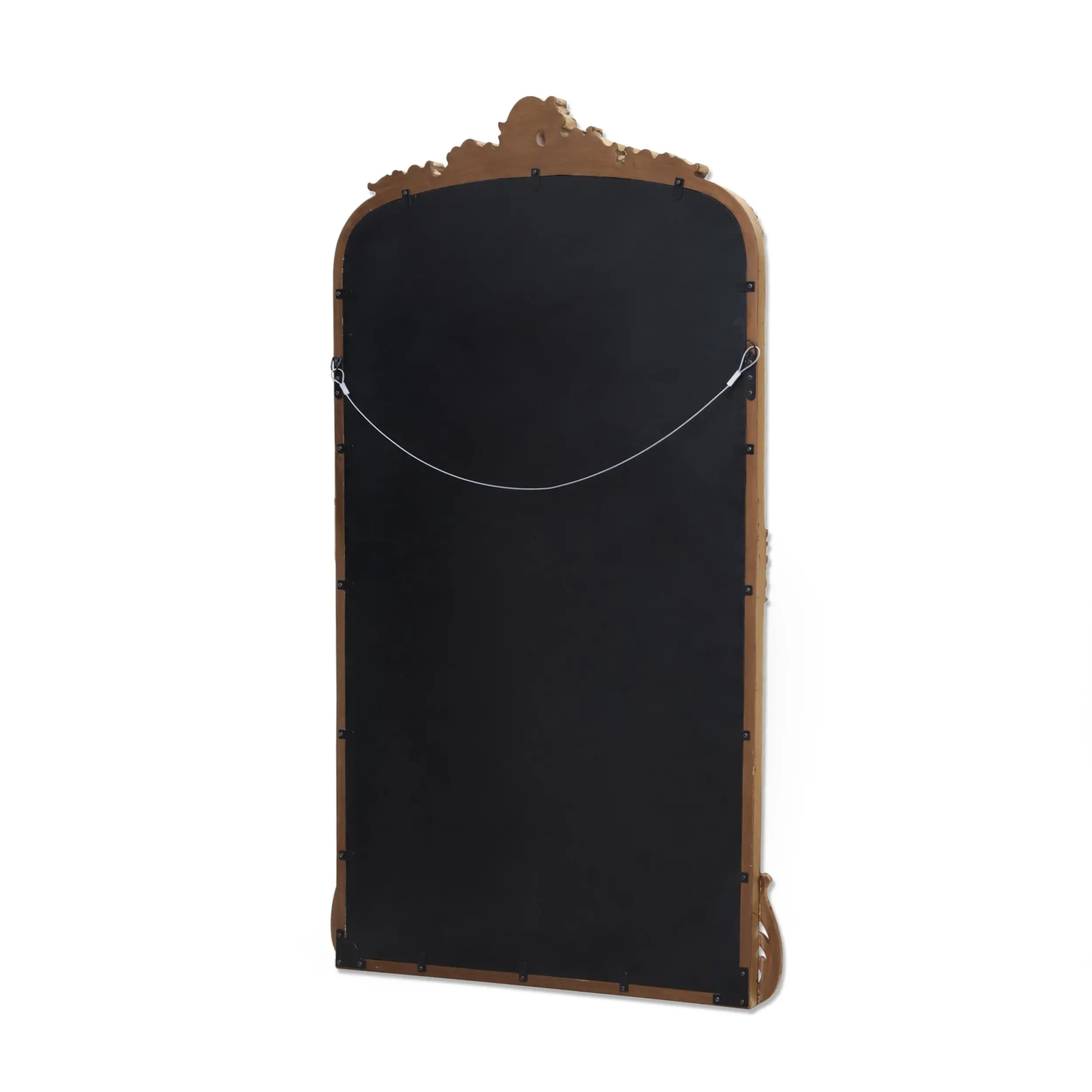 58" Gold Wood Leaning Framed Standing Mirror Homeroots Bed & Bath