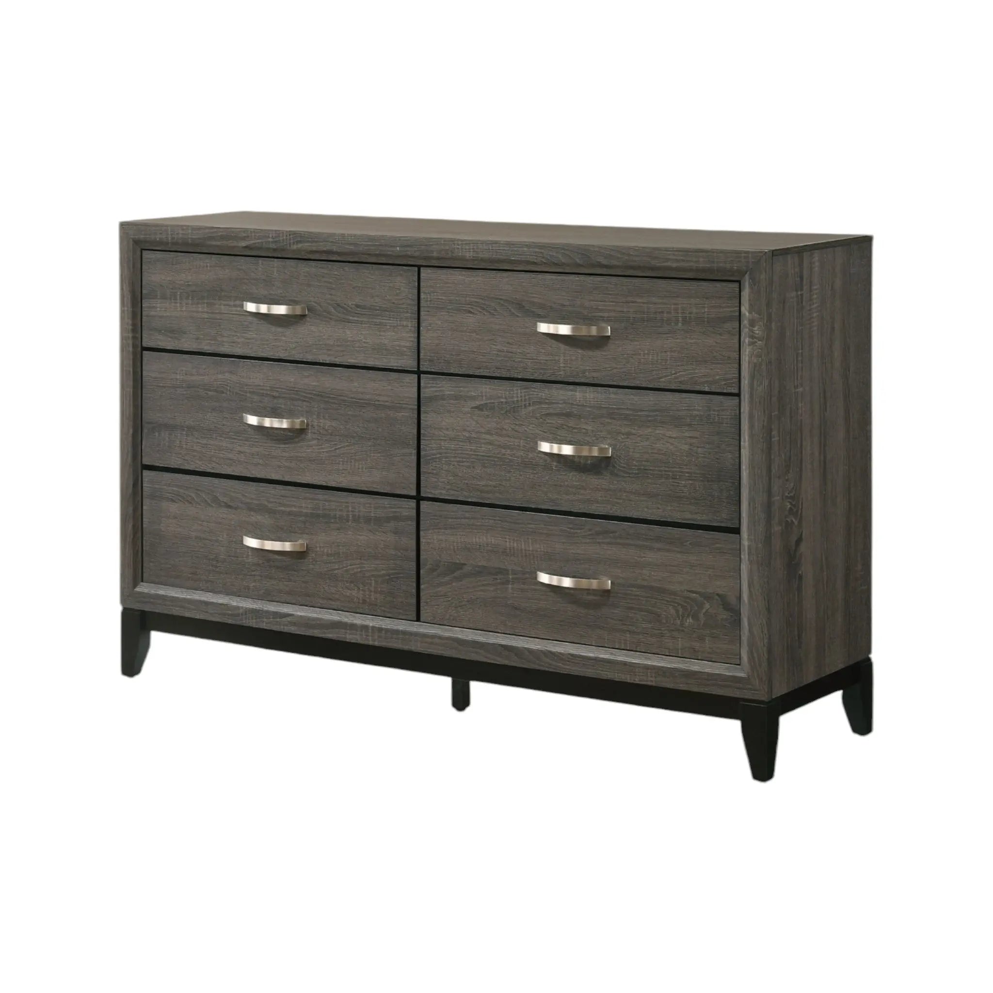 58" Gray Six Drawer Double Dresser Homeroots Bed & Bath