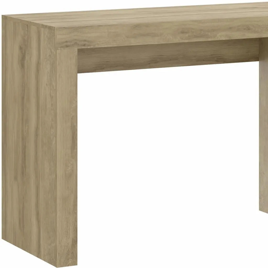 58" Oak Wood Writing Desk With Two Drawers Homeroots Office