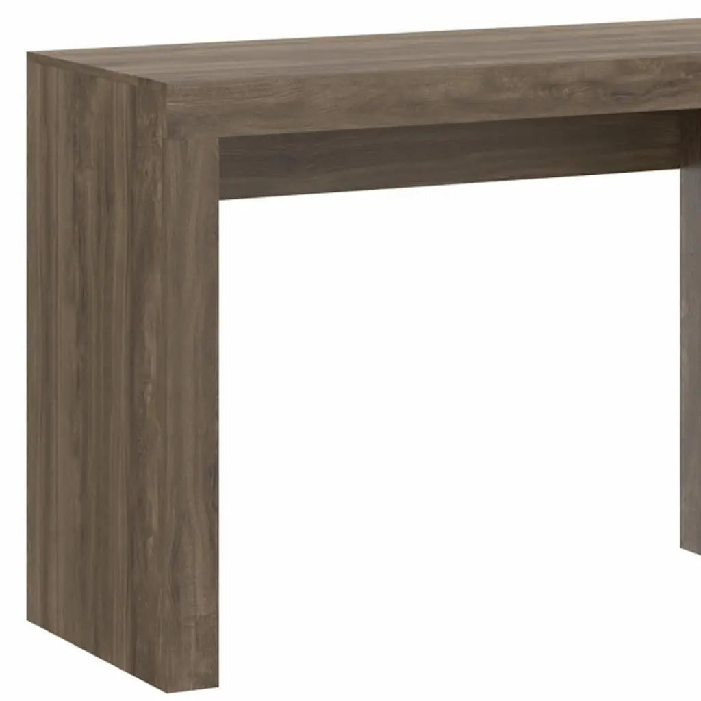 58" Walnut Wood Writing Desk With Two Drawers Homeroots Office