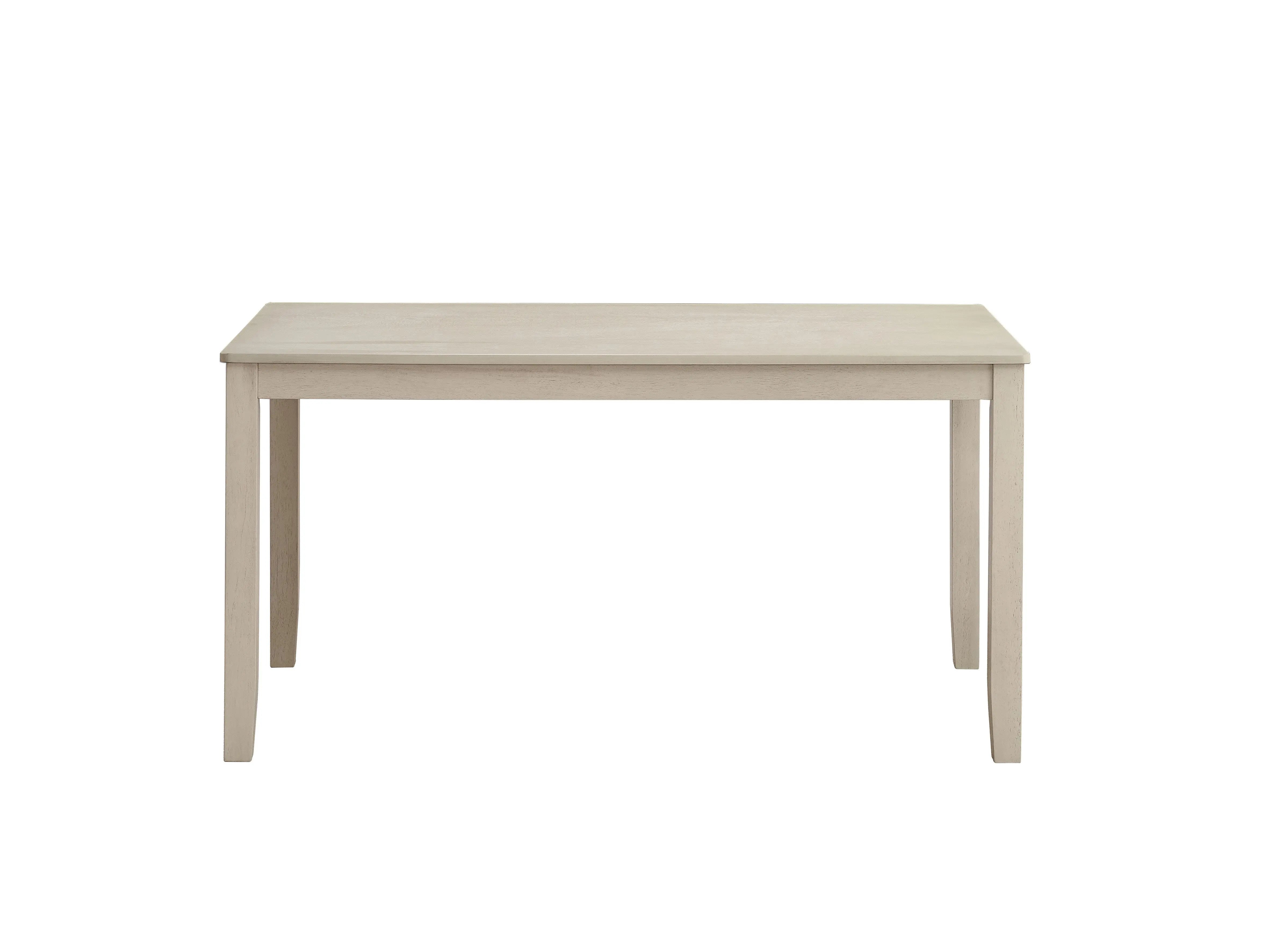 59" Antiqued White Wood Dining Table Homeroots Kitchen & Dining