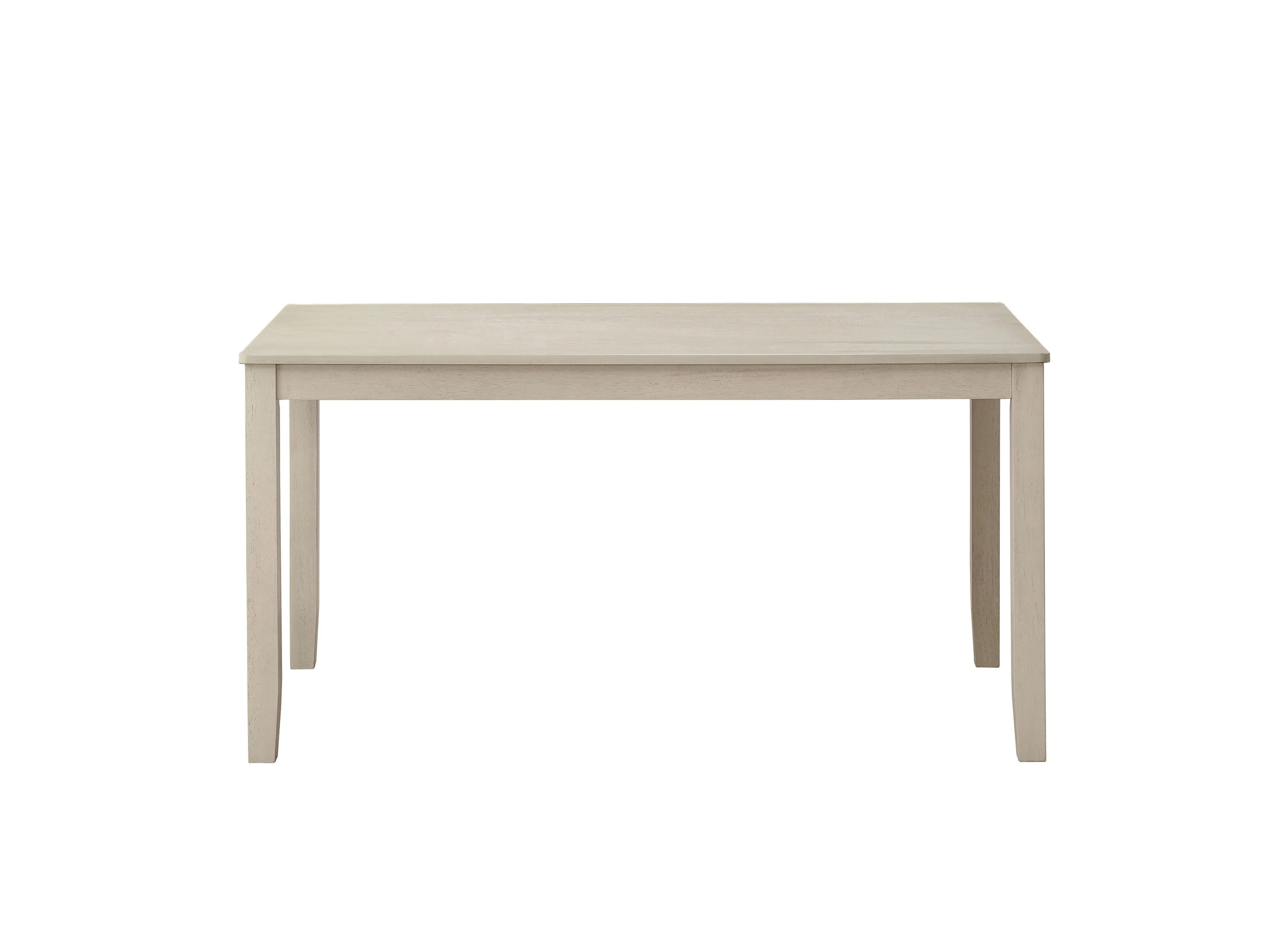 59" Antiqued White Wood Dining Table Homeroots Kitchen & Dining