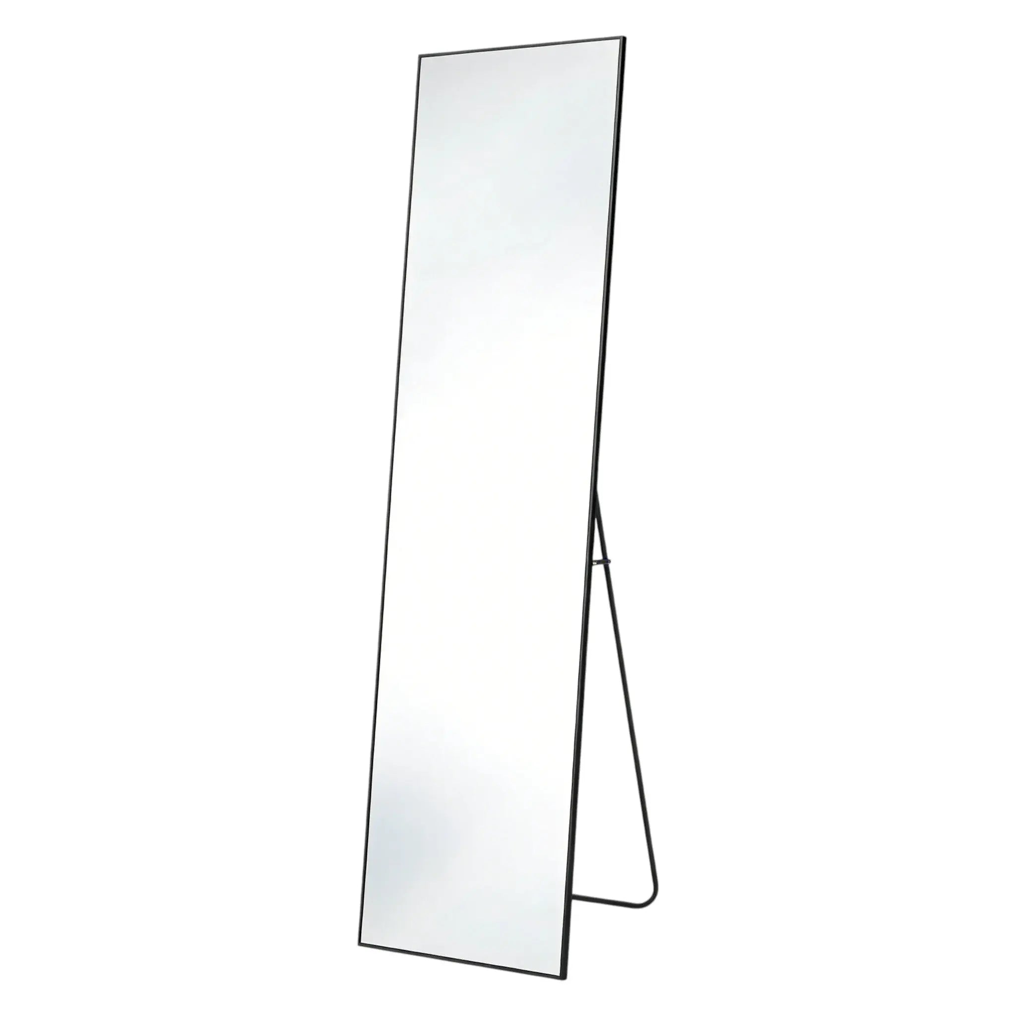 59" Black Aluminum Freestanding And Wall Mounted Framed Full Length Mirror Homeroots Bed & Bath