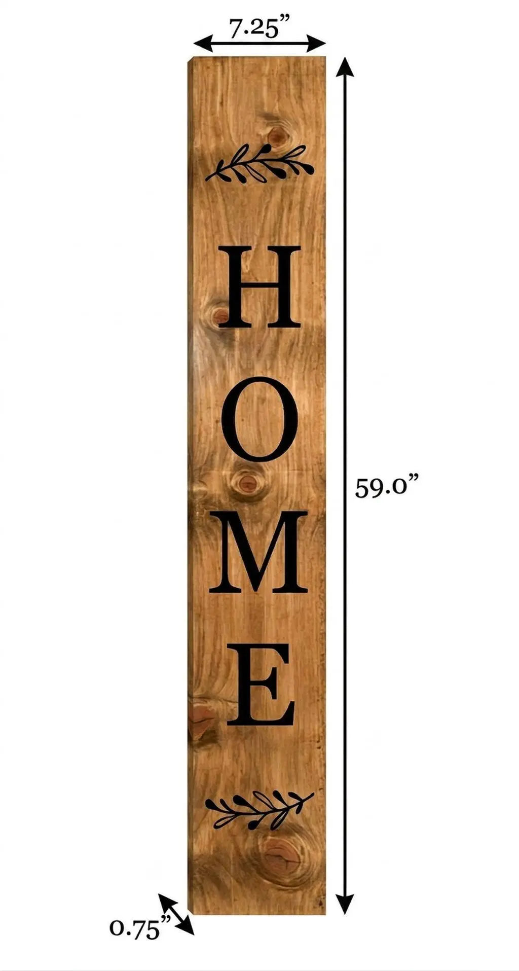 59" Black And Natural Solid Wood Home Porch Sign Homeroots Outdoor