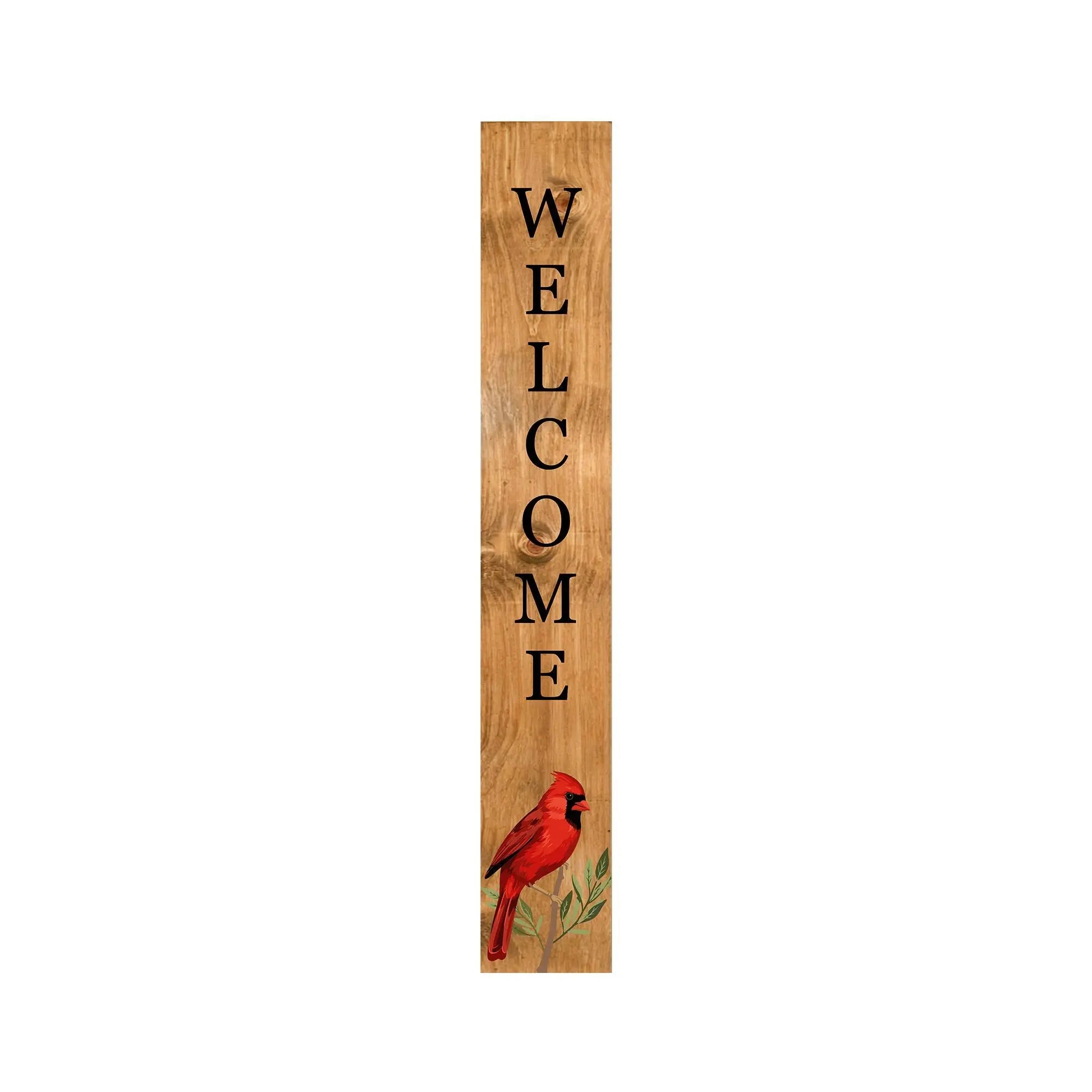 59" Black And Natural Solid Wood Welcome Porch Sign Homeroots Outdoor