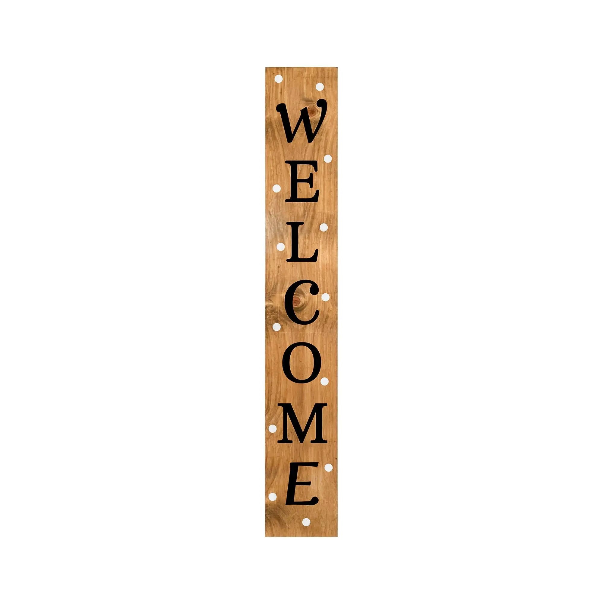 59" Black Natural And White Solid Wood Welcome Porch Sign Homeroots Outdoor