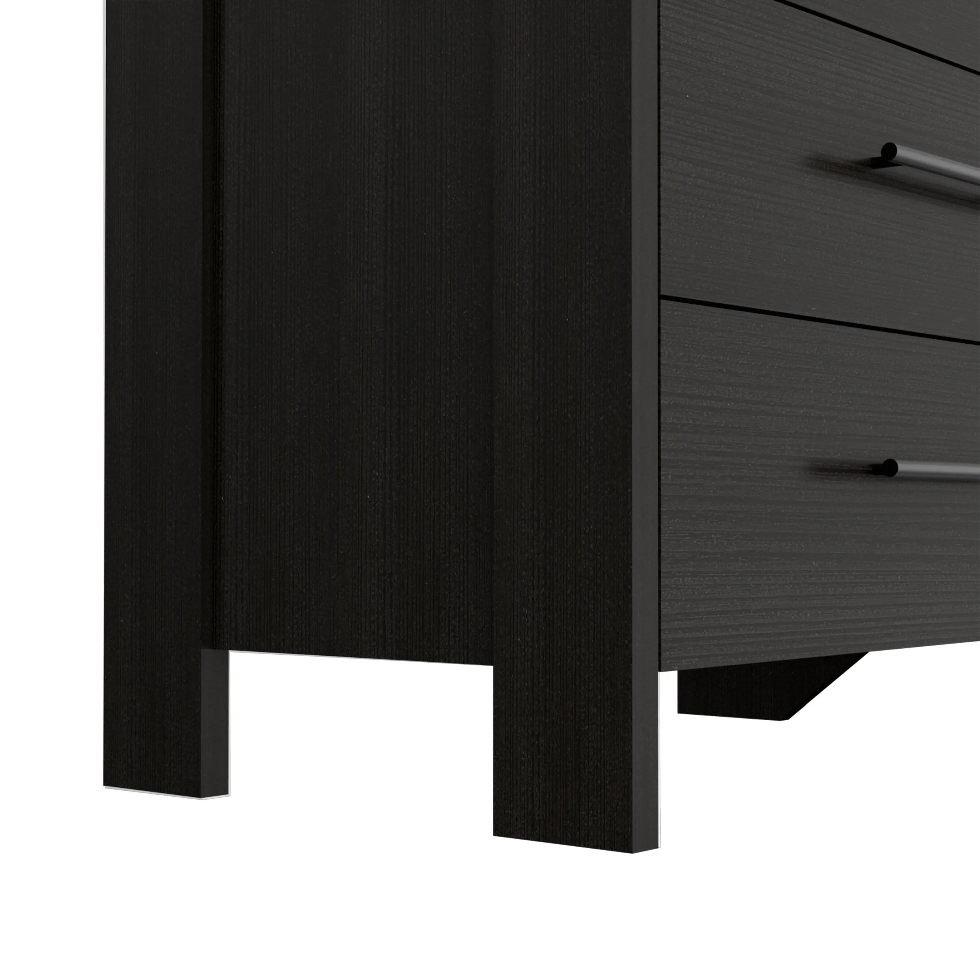 59" Black Six Drawer Double Dresser Homeroots Bed & Bath