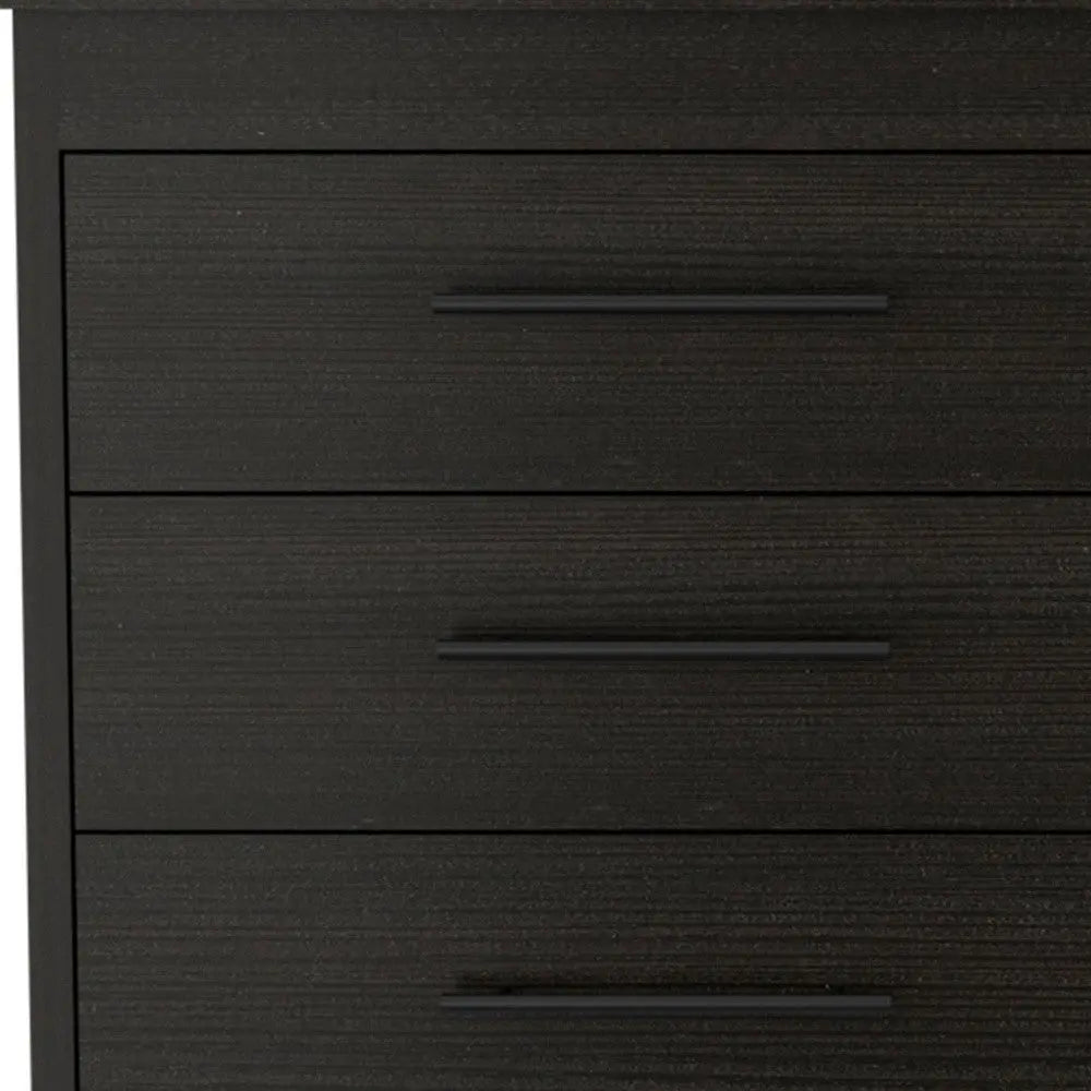 59" Black Six Drawer Double Dresser Homeroots Bed & Bath
