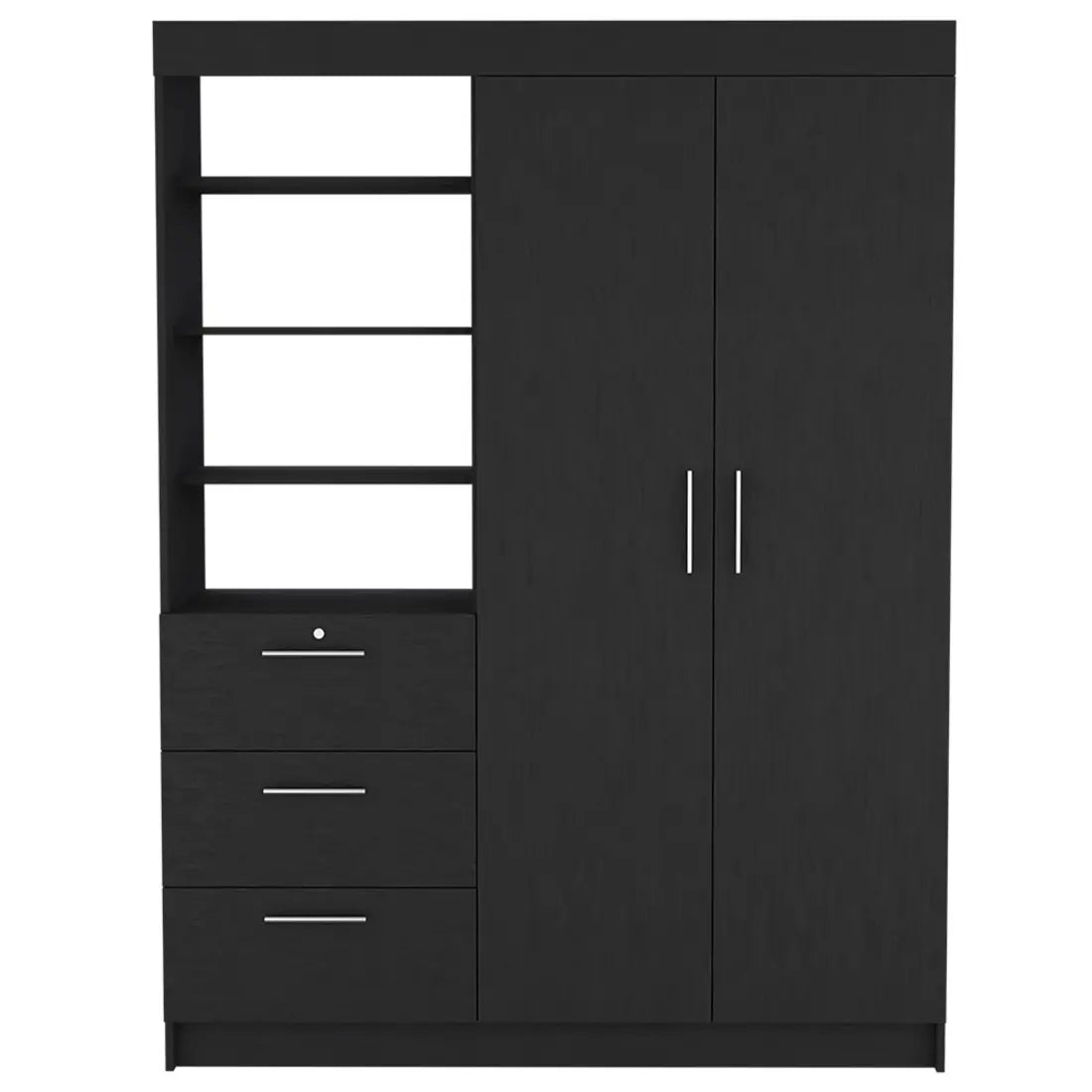 59" Black Three Drawer Dresser Homeroots Bed & Bath